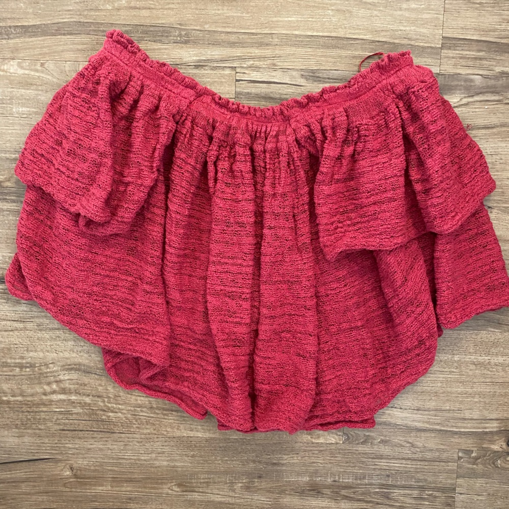Free People Off-the-shoulder Red Top